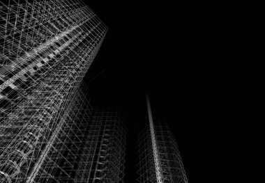 3D vinç yapımı mimari binalar