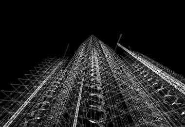 3D vinç yapımı mimari binalar