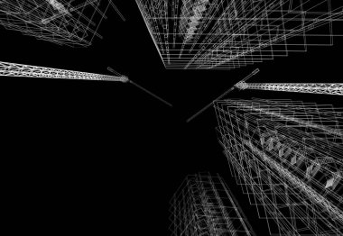 3D vinç yapımı mimari binalar