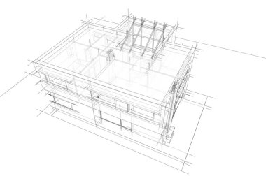 Modern ev çizimi, 3D çizim