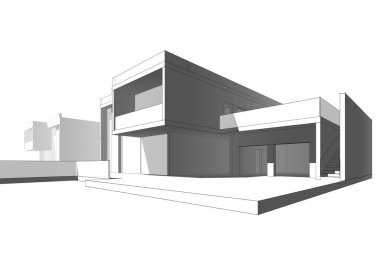 Mimari çizim. Modern bina çizimi, 3D görüntüleme