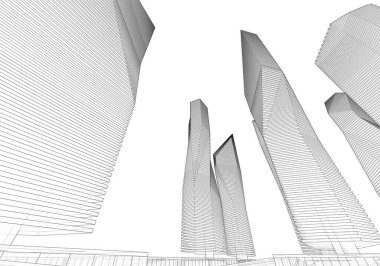 Soyut mimari arkaplan, 3d illüstrasyon