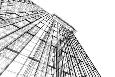 Soyut mimari arkaplan, 3d illüstrasyon