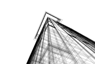 Soyut mimari arkaplan, 3d illüstrasyon