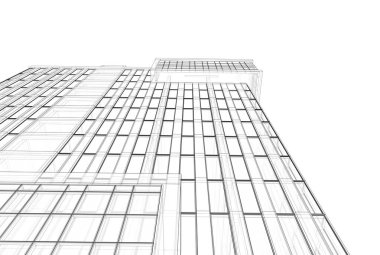 Soyut mimari arkaplan, 3d illüstrasyon