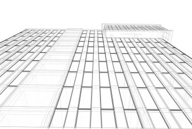 Soyut mimari arkaplan, 3d illüstrasyon