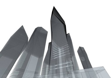 Soyut mimari arkaplan, 3d illüstrasyon