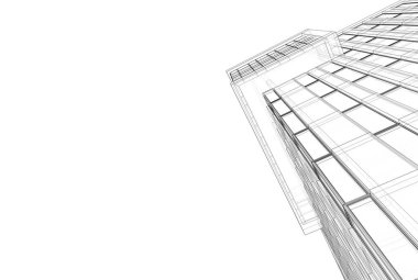 Soyut mimari arkaplan, 3d illüstrasyon