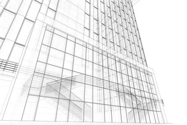 Soyut mimari arkaplan, 3d illüstrasyon