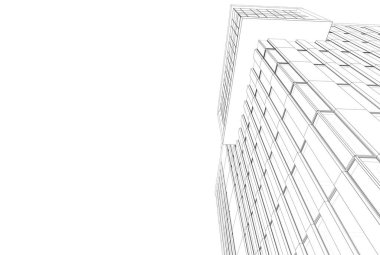 Soyut mimari arkaplan, 3d illüstrasyon