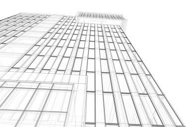 Soyut mimari arkaplan, 3d illüstrasyon