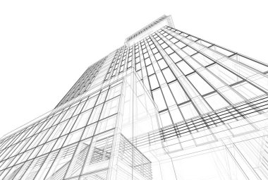 Soyut mimari arkaplan, 3d illüstrasyon