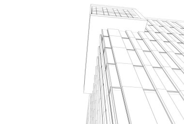 Soyut mimari arkaplan, 3d illüstrasyon