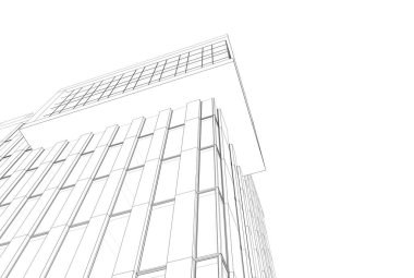 Soyut mimari arkaplan, 3d illüstrasyon