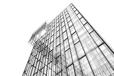 Soyut mimari arkaplan, 3d illüstrasyon