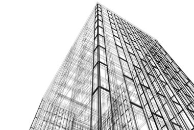 Soyut mimari arkaplan, 3d illüstrasyon