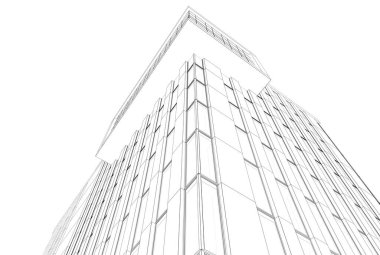 Soyut mimari arkaplan, 3d illüstrasyon