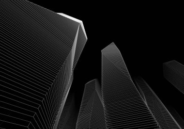 Soyut mimari arkaplan, 3d illüstrasyon