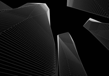 Soyut mimari arkaplan, 3d illüstrasyon