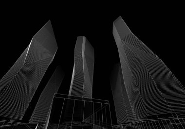 Soyut mimari arkaplan, 3d illüstrasyon