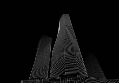 Soyut mimari arkaplan, 3d illüstrasyon