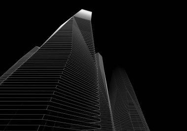 Soyut mimari arkaplan, 3d illüstrasyon