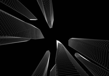 Soyut mimari arkaplan, 3d illüstrasyon