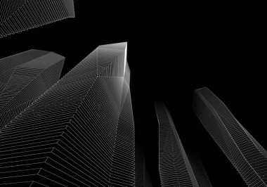 Soyut mimari arkaplan, 3d illüstrasyon