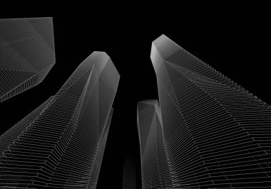 Soyut mimari arkaplan, 3d illüstrasyon