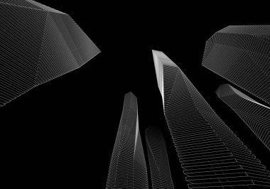 Soyut mimari arkaplan, 3d illüstrasyon