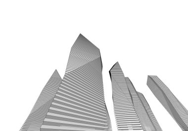 Soyut mimari arkaplan, 3d illüstrasyon