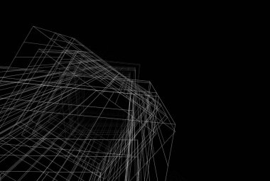 Soyut mimari arkaplan, 3d illüstrasyon