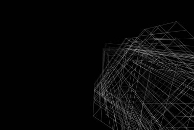 Soyut mimari arkaplan, 3d illüstrasyon