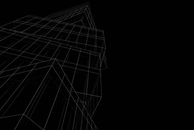 Soyut mimari arkaplan, 3d illüstrasyon