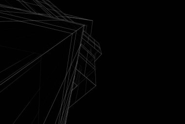 Soyut mimari arkaplan, 3d illüstrasyon