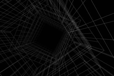 Soyut mimari arkaplan, 3d illüstrasyon