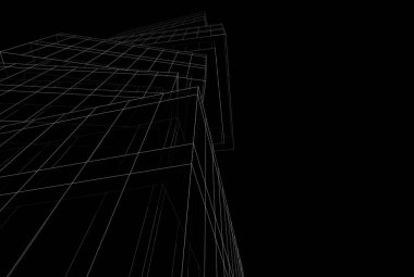 Soyut mimari arkaplan, 3d illüstrasyon