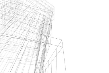 Soyut mimari arkaplan, 3d illüstrasyon