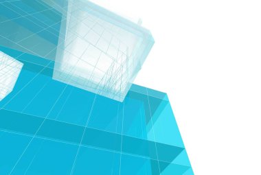 Soyut mimari arkaplan, 3d illüstrasyon