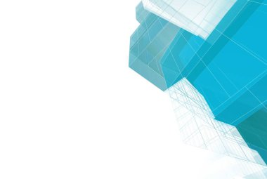 Soyut mimari arkaplan, 3d illüstrasyon