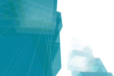 Soyut mimari arkaplan, 3d illüstrasyon