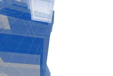 Soyut mimari arkaplan, 3d illüstrasyon