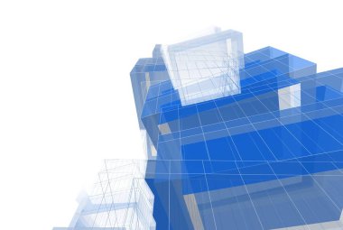 Soyut mimari arkaplan, 3d illüstrasyon