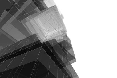 Soyut mimari arkaplan, 3d illüstrasyon