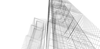 Soyut mimari arkaplan, 3d illüstrasyon