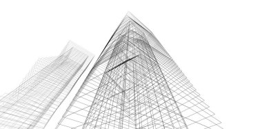 Soyut mimari arkaplan, 3d illüstrasyon