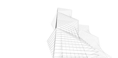 Soyut mimari arkaplan, 3d illüstrasyon