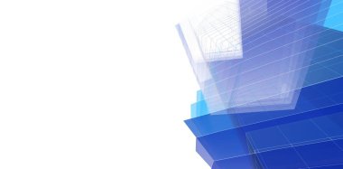 Soyut mimari arkaplan, 3d illüstrasyon