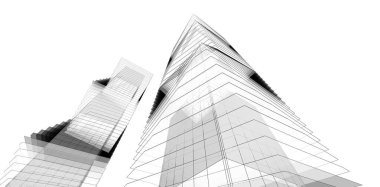 Soyut mimari arkaplan, 3d illüstrasyon