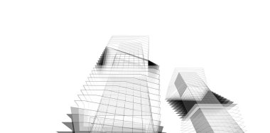 Soyut mimari arkaplan, 3d illüstrasyon